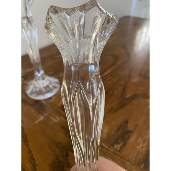 Pair of Chrystal Candlestick Holders  9" Tall - Picture 4 of 7